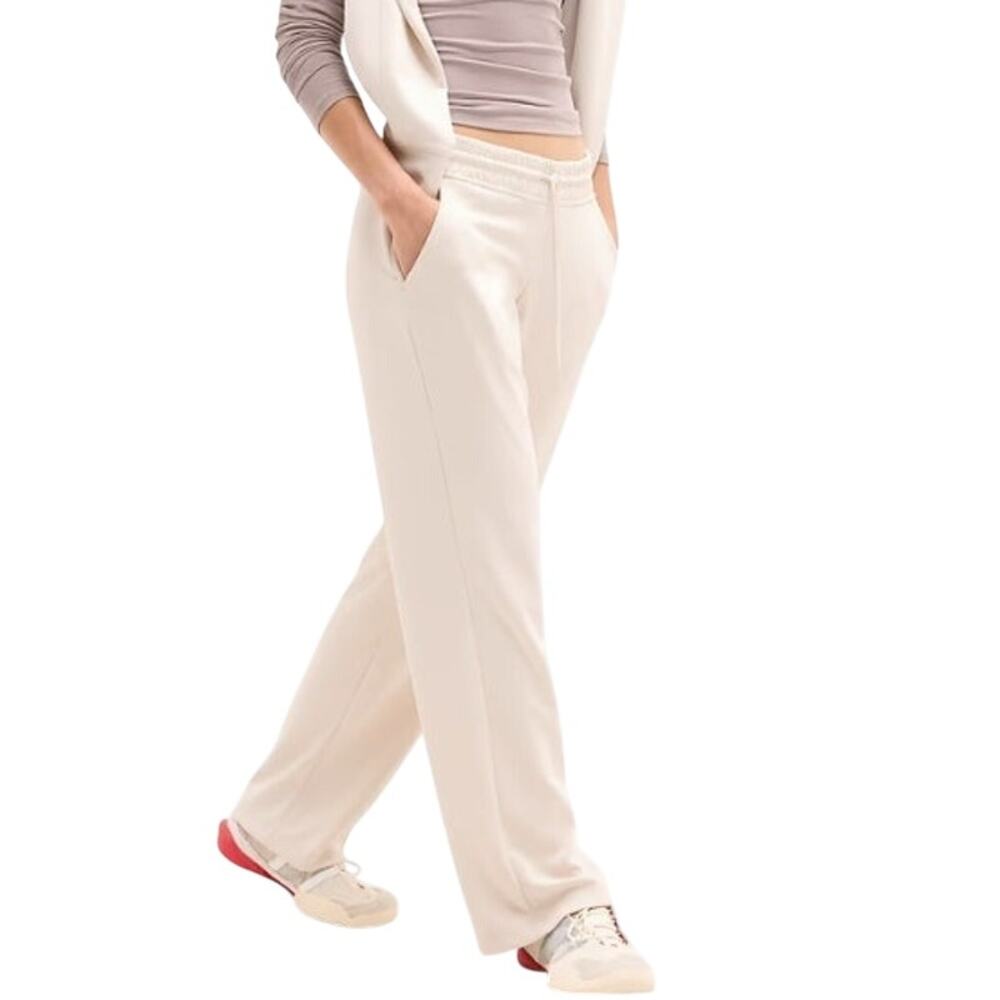 $99 Athleta Seasoft Mid Rise Straight Pant in Bone Small
